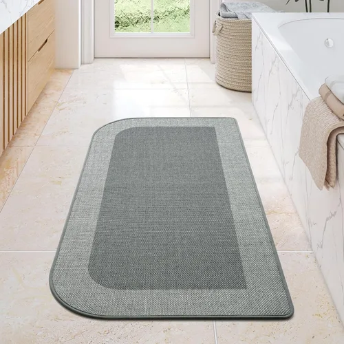 Vista 28 de YDKGL Alfombra de baño Half Circle, alfombras de baño finas antideslizantes A- Marrón a