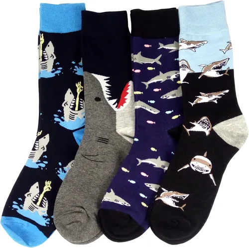 Vista 3 de HSELL - Calcetines de algodón para hombre, de vestir, con diseños divertidos y alocados
