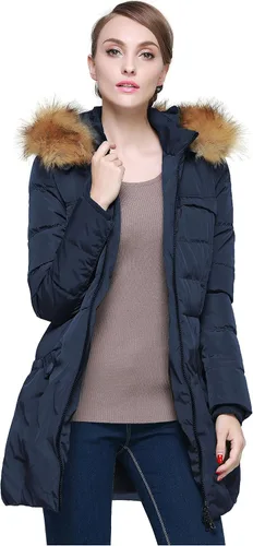 Vista 3 de Orolay - Chaqueta de plumón para mujer con capucha de piel sintética
