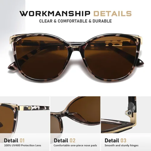 Vista 20 de Gafas de sol de moda ojo de gato para las mujeres moda Cateye UV400 protección gafas CL22017