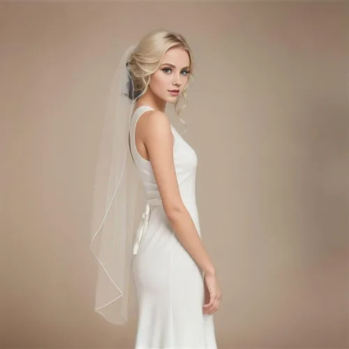 Vista 4 de SAMKY 1T 1 Tier Pencil Edge Bridal Wedding Veil All Lengths 3036 45607290108