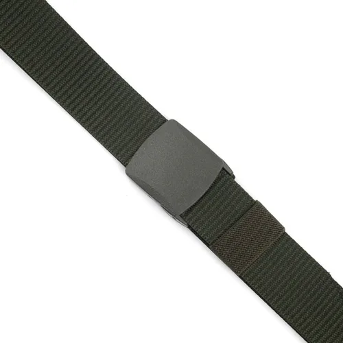 Vista 4 de Cinturón táctico de nailon para hombres, ajustable, casual, resistente al aire libre, con hebilla de plástico duradera