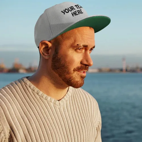 Vista 4 de Sombreros Snapback para hombres y mujeres con texto personalizado y letra plana