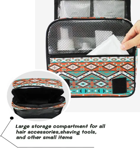Vista 6 de Neceser colgante con calavera, piña, arco iris, baloncesto, portátil, para viajes, cosméticos, maquillaje, baño, ducha, afeitado, bolsa organizadora