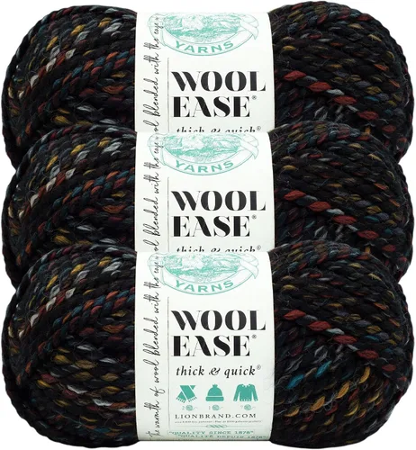 Vista 43 de Lion Brand Yarn - Ovillo de lana Wool-Ease Thick & Quick color fuerza aérea Super Bulky Wool Acrylic Blend Fiber for Soft Hats, Sweaters, Chunky