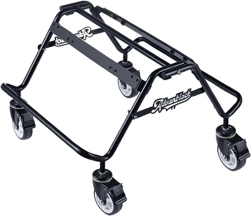 Vista 3 de Advanblack ProGuard - Soporte para alforjas de motocicleta con ruedas, soporte plegable de acero resistente compatible con Harley Touring OEM 2014