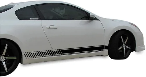 Vista 2 de Bubbles Designs Adhesivo adhesivo de vinilo con rayas laterales compatibles con Nissan Altima Coupe 2008-presente (negro)