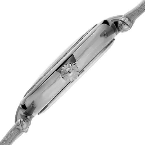 Vista 3 de Akribos Sunray Diamond Dial Reloj de mujer - Madre de perla centro y círculo lleno de cristal en una correa de cuero - AK434