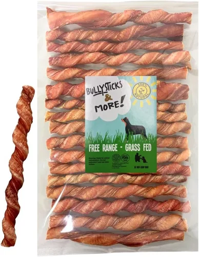 Vista 17 de BULLYSTICKS & MORE Bully Sticks de 6 pulgadas (regulares, paquete de 16 unidades), palitos para perros medianos 100% carne de res alimentada