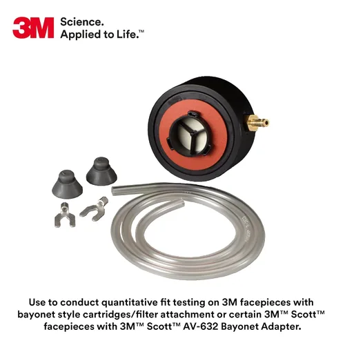Vista 3 de 3M Fit Test Adapter 601, paquete de 1, prueba de ajuste de respirador reutilizable, OSHA