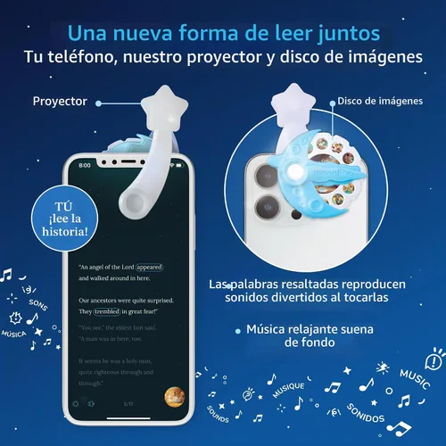 Vista 4 de Moonlite Juego de iniciación Storytime: proyector y 4 historias bíblicas Learning Gift for Children Ages 1 Year and Up, Ideal for Bedtime
