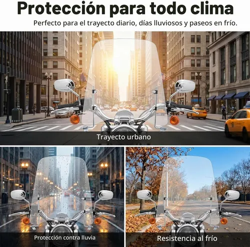 Vista 6 de Minho Parabrisas Universal para Motocicleta en Material PC, Grosor Mejorado de 3 mm y Dimensiones Mejoradas para Rendimiento Óptimo, 15.7" * 18