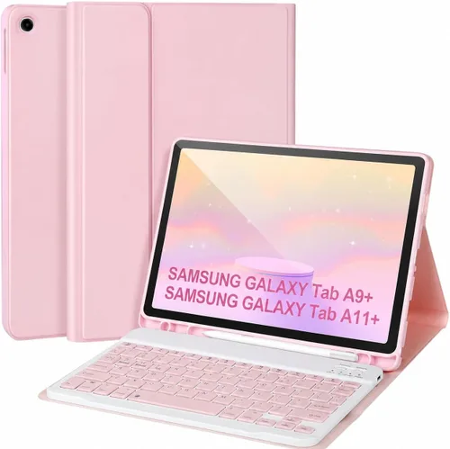 Vista 9 de Funda de teclado para Samsung Galaxy Tab A9+/Plus de 11 pulgadas 2023 (SM-X210/X216/X218), funda con teclado para Samsung Tab A9+ con soporte para S