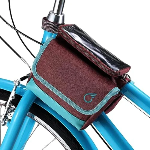 Vista 7 de sixthreezero Bolsa de bicicleta de montaje en marco, bolsa universal impermeable para bicicleta, bolsas de almacenamiento de carga de doble cara