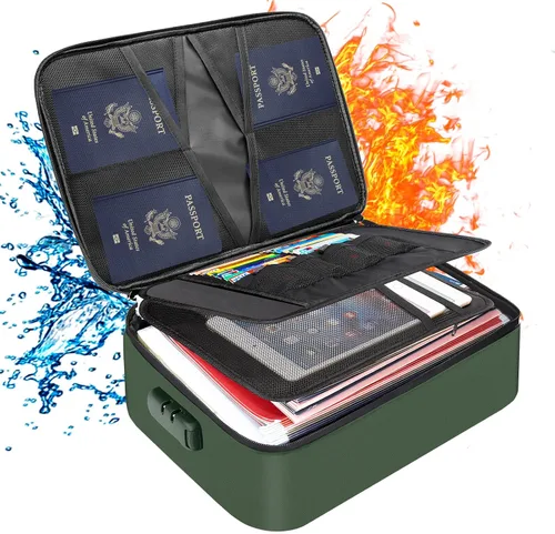 Vista 13 de DocSafe - Bolsa de documentos con cerradura, funda de almacenamiento de archivos de 3 capas ignífuga con cierre resistente al agua, bolsa
