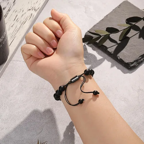 Vista 7 de UNGENT THEM Pulsera ajustable de piedra natural para hombre, aniversario, cumpleaños, Navidad, graduación, regalo para él, hijo, hermano, marido