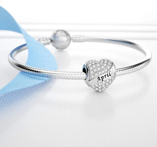 Vista 2 de Abalorio Dalaran de plata de ley 925 con forma de corazón, para brazalete, feliz cumpleaños, para mujer