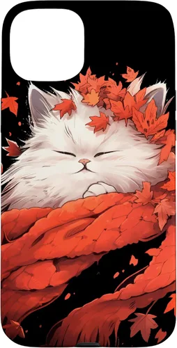 Vista 9 de Persian Cat Kitten Autumn Fall Leaves Thanksgiving Case for iPhone 16