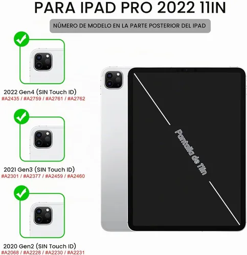 Vista 2 de Soke Funda para iPad Pro 11 (M2) 2022/2021/2020 con soporte para lápices