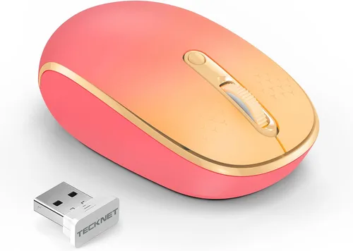Vista 10 de Tecknet Mouse inalámbrico, mouse silencioso de 2.4 GHz con receptor USB, 4 botones, portátil, inalámbrico, para Chromebook, laptop, computadora Negro