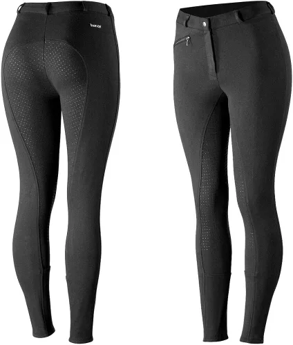Vista 5 de HORZE Active - Pantalones de asiento completo con agarre de silicona para mujer Cintura de tiro medio con bolsillo frontal
