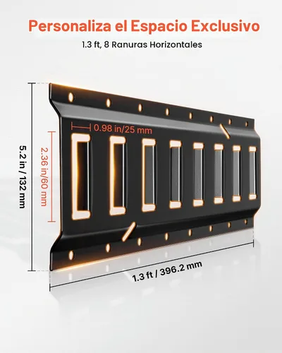 Vista 4 de Kit de Rieles de Amarre E-Track VEVOR, Paquete de 4 Rieles E-Track de 16 Pulgadas con 21 Piezas de Accesorios, 2 Correas de Trinquete y 4 Anillos O