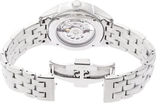 Vista 2 de Hamilton Jazzmaster Reloj automático suizo para hombre con correa de acero inoxidable, plata, 20 (Modelo H42555151), Moderno