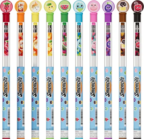 Vista 5 de Smencils - Lápices patentados de grafito perfumado gourmet HB #2 hechos de periódicos reciclados, 10 unidades, regalos para niños, suministros