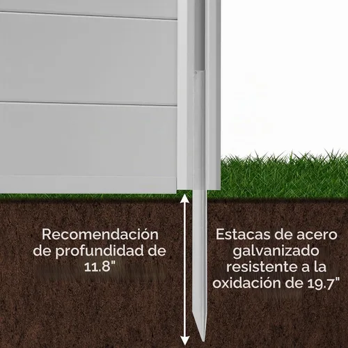 Vista 5 de Casafield Pantalla de privacidad de 42 x 42 pulgadas – Panel de valla de vinilo para exteriores para CA/papelera/equipo de piscina, color gris