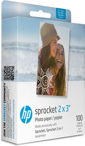 Vista 7 de HP Sprocket - Papel fotográfico adhesivo Zink de 2 x 3 pulgadas (20 hojas) compatible con impresoras fotográficas HP Sprocket.