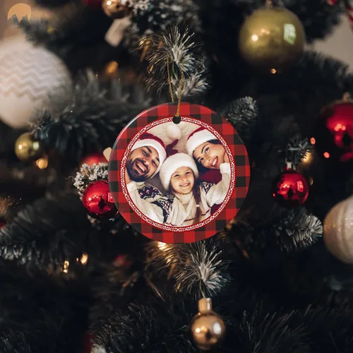 Vista 5 de Adornos de Navidad personalizados, adorno con foto personalizada, nuestro primer árbol de Navidad colgante 2023, decoración regalo para Navidad