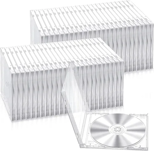 Vista 8 de LEIFIDE 50 Piezas Caja de Joya para CD de 10.4 mm de Plástico Transparente, Funda Única para DVD, Funda Estándar para CD/DVD para Protección