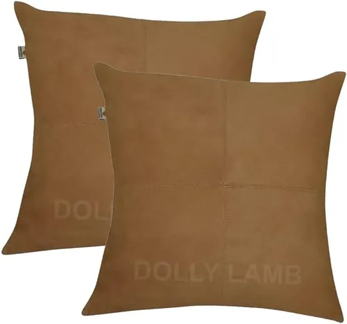 Vista 27 de D DOLLY LAMB Funda de almohada de piel de cordero – Funda de cojín para sofá, fundas decorativas para sala de estar y dormitorio, 14 x 14 pulgadas