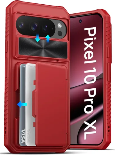 Vista 22 de ATATOO Funda tipo cartera para Google Pixel 10 Pro XL, tarjetero integrado (3-5 tarjetas) [bloqueo RFID] y cubierta de cámara deslizante, protección