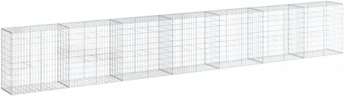 Vista 90 de vidaXL Cesta de gavión con tapa, 39.4 x 19.7 x 39.4 pulgadas, hierro galvanizado rectangular, resistente a la intemperie, montaje sin herramientas