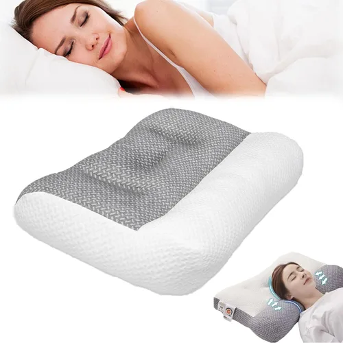 Vista 10 de Sohobloo - Almohada de cuello ergonómica de plumón de ganso para cuello, almohadas nimecales, almohadas para el cuello, aumenta el sueño
