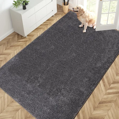 Vista 63 de PURRUGS Tapete para puerta con atrapamiento de suciedad, 20 x 31.5 pulgadas, antideslizante, lavable a máquina, tapete para puerta de perro, tapete