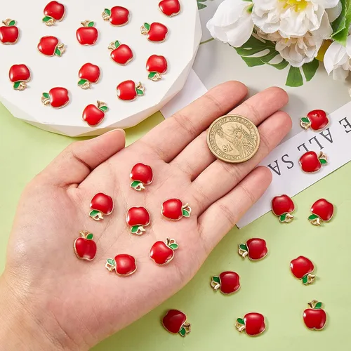 Vista 5 de DanLingJewelry Dijes de esmalte mini colgantes de esmalte para hacer joyas y bricolaje, Metal