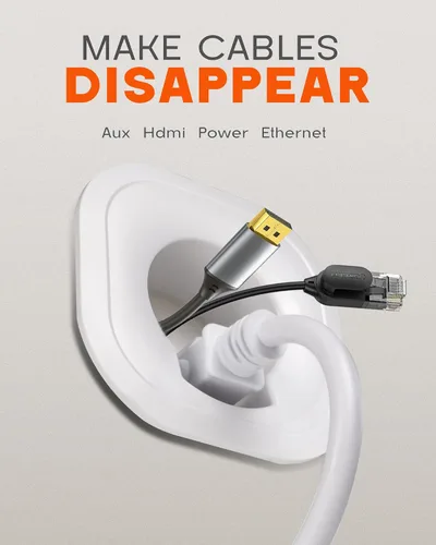 Vista 4 de Kit de gestión de cables en la pared, incluye gestión de cables de alimentación y bajo voltaje, oculta los cables fácilmente con diseño precableado