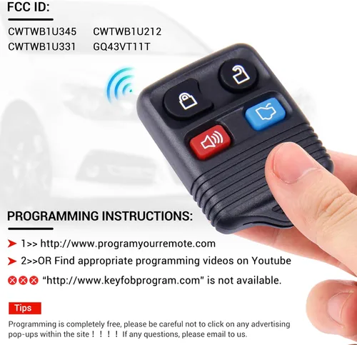 Vista 9 de Recambio de control remoto para entrada sin llave, compatible con Escape, Focus, Fusion, Mustang, Taurus, Explorer, Lincoln, Mercury Llavero