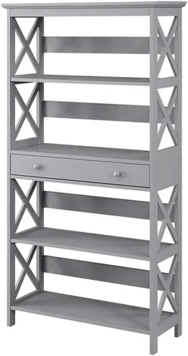 Vista 8 de Convenience Concepts Oxford - Estantería de 5 niveles con cajón, color negro