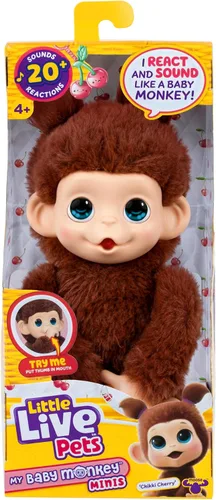 Vista 10 de Little Live Pets Baby Monkey Minis – Chikki Cherry, Interactive Pet