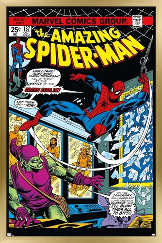 Vista 13 de Marvel Comics Spider-Man - Póster de pared Amazing Spider-Man #137, 22.4 pulgadas de largo x 14.7 pulgadas de ancho, versión enmarcada de madera