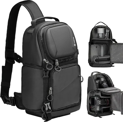 Vista 11 de TARION Mochila para cámara Slim Photography - Bolsa compacta para cámara réflex digital de 12.5 L con acceso lateral compartimento para laptop de 14
