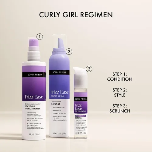 Vista 8 de John Frieda Frizz Ease - Suero capilar extra fuerte para cabello grueso y grueso, suero suavizante antiencrespamiento con aceite de argán y coco