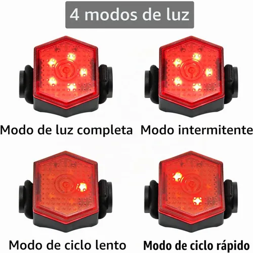Vista 6 de Bike Tail Light Bicycle Rear Light USB-C Rechargeable LED Cycling Safety Flashlight with 4 Light Mode for Road Mountain Night Riding & Adults Men