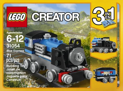 Vista 2 de Tren expreso azul de LEGO Creator 31054 Juego de construcción.