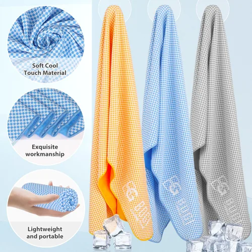 Vista 3 de BOGI Toallas refrescantes para cuello y cara, toalla suave y transpirable para enfriamiento instantáneo, se mantiene fresca para yoga, deportes