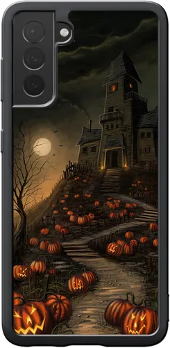 Vista 10 de Funda para Samsung Galaxy S20 5G - Funda de teléfono con patrón de casa embrujada de Halloween - Funda de TPU con protección de absorción de impactos