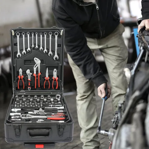 Vista 2 de Kit de herramientas para el hogar de 899 piezas, juego de herramientas de reparación para el hogar y el automóvil con caja de herramientas
